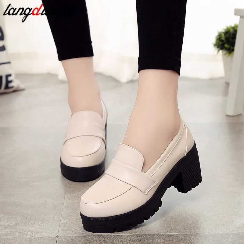High Quality Japanese high school student shoes girl Lolita shoes cosplay shoes JK uniform PU leather Loafers casual shoes T241024