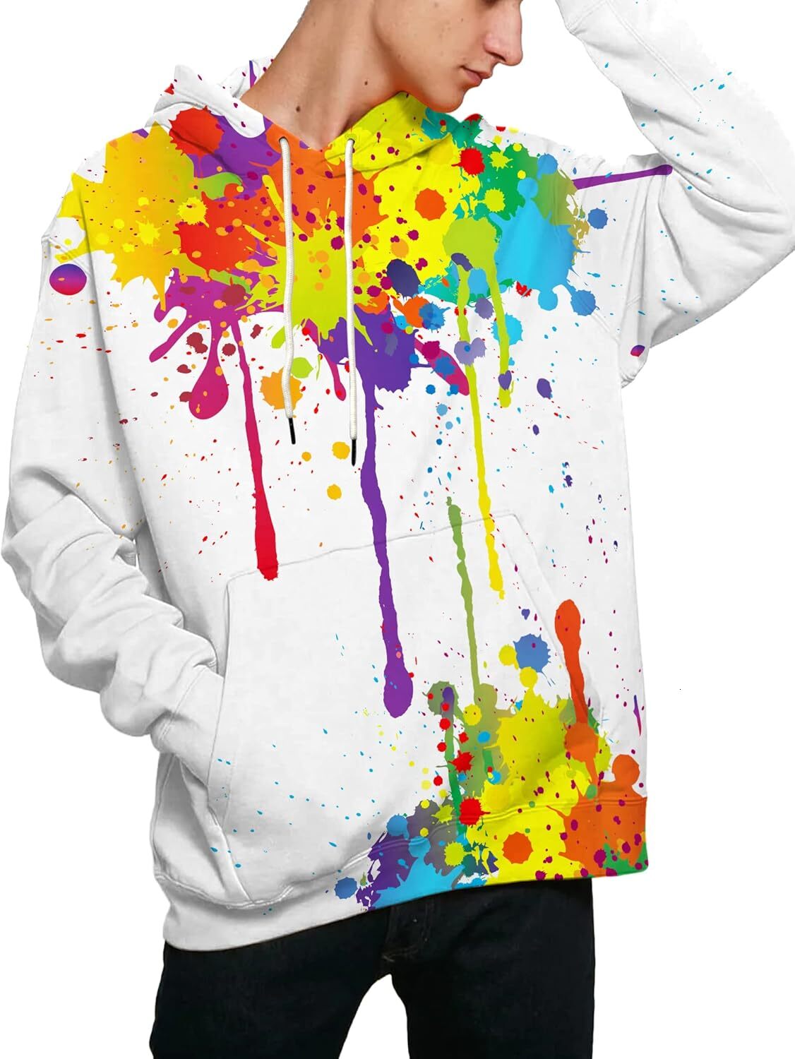 Hoodie for Mens Womens Unisex 3D Printed Hooded Sweatshirt Casual Pullover Hoodie with Fantasy fashion trend Big Pockets Graphic Hoodies sweatshirt Pu