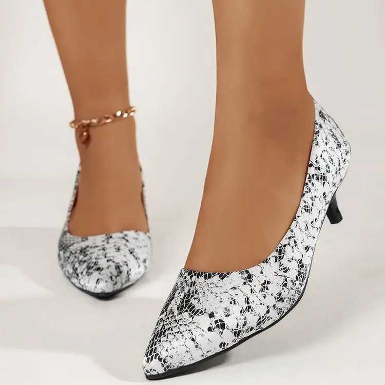 High Quality new Plus size 43 sexy and elegant womens shoes Fi leopard print Pointed toe thin high heels sandals Chaussure womens pump T241024