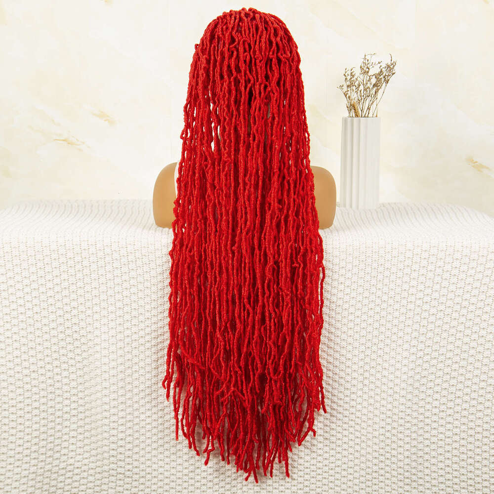 Red Box Braided Wigs Full Lace Braiding Wig Crochet Braids for Women Inches Knotless Twisted