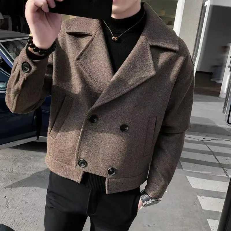 Mens wool and blended jackets oversized mens jackets warm short wool fashionable luxury designers affordable clothing for sale in Harajuku W241024