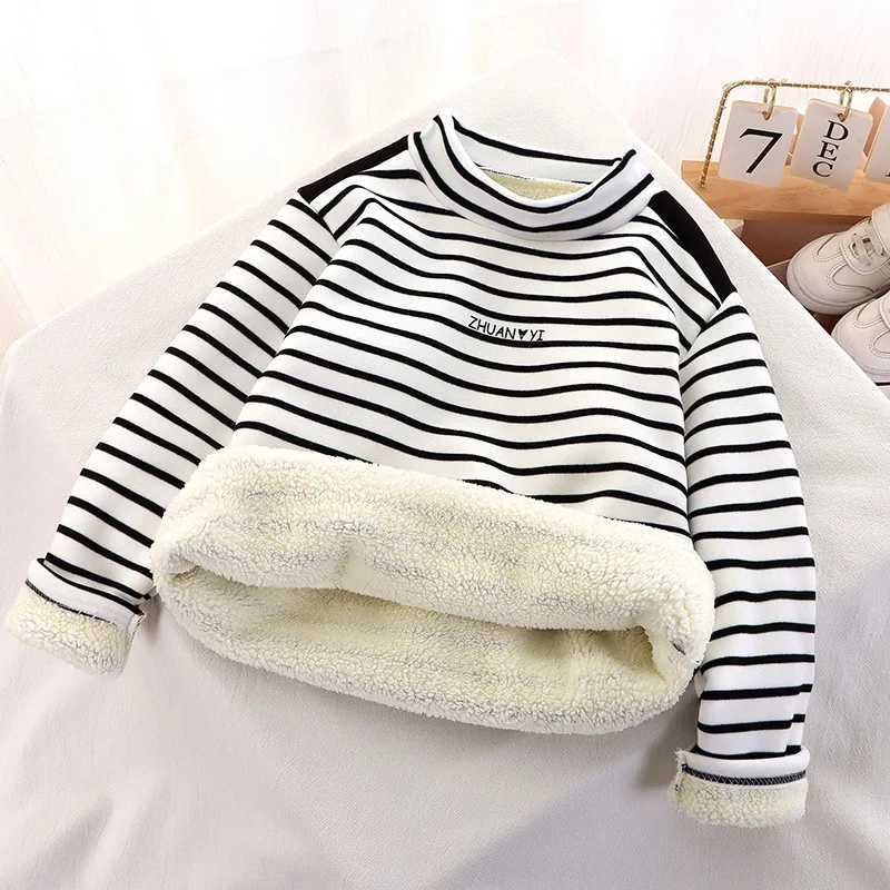New Girl Apron Bottom Shirt Boy Striped Turtle Neck Parachute Autumn Children Warm Fashion Casual Long Sleeve Sweater W241025
