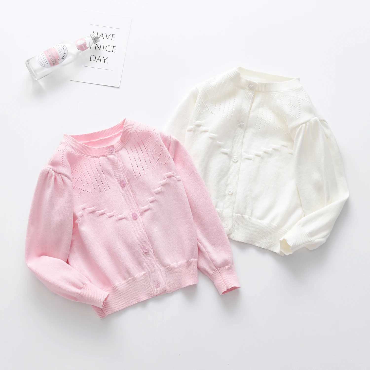 Spring and autumn children girls long sleeves hollow cardigans baby jackets baby coats W241025