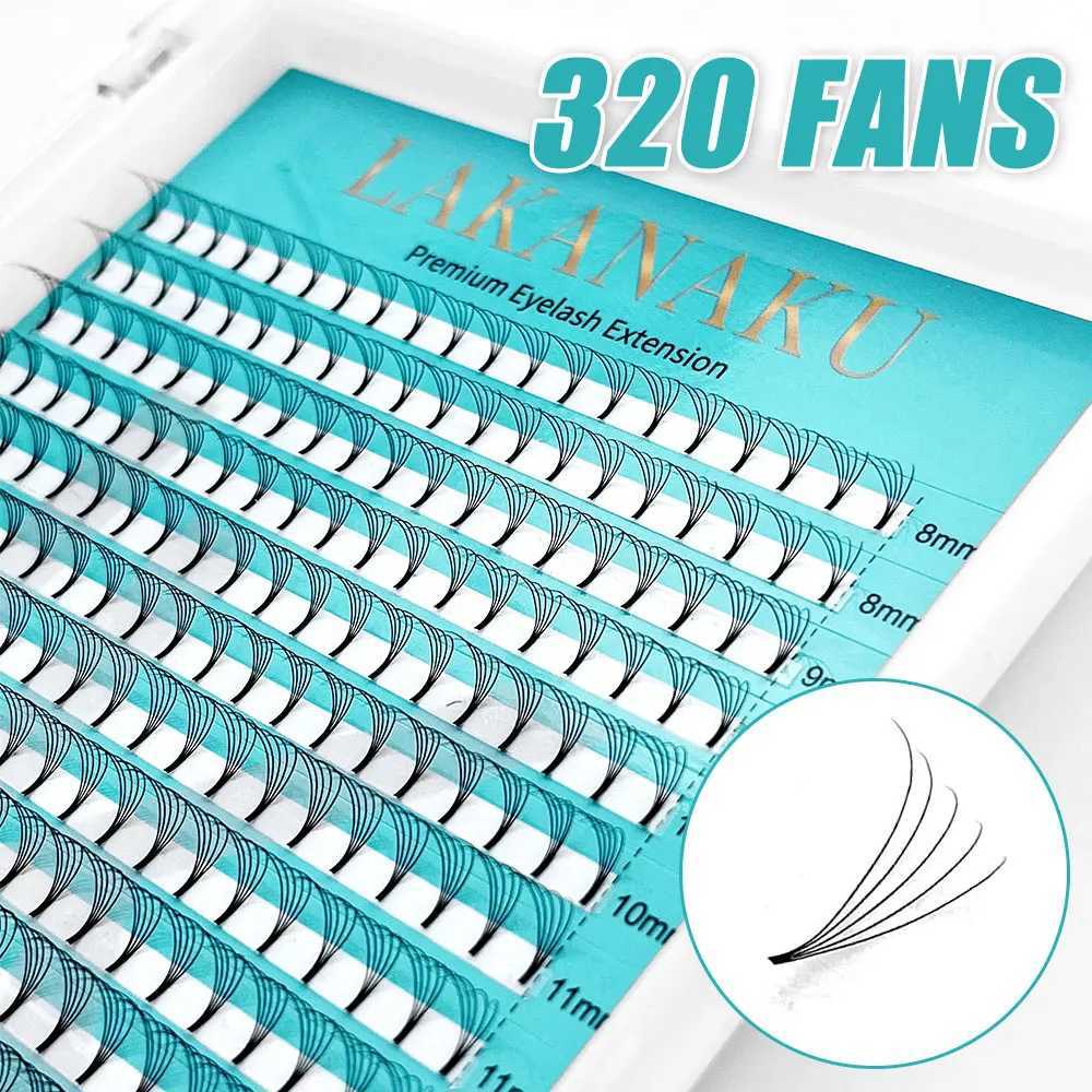 Lakanaku 320 Fans Pre made Volume Fans 3D 4D 5D 6D Soft Cashmere Matte Eyelash Large Capacity Cilios Personal Eyelash ExtensionW241024