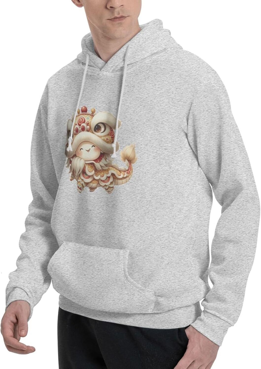 Hoodie for Mens Womens Funny Cartoon Chinese Dragon Print Hoodie cool Animals Lovers Pullover Hoodies Sweatshirt Clothing Graphic