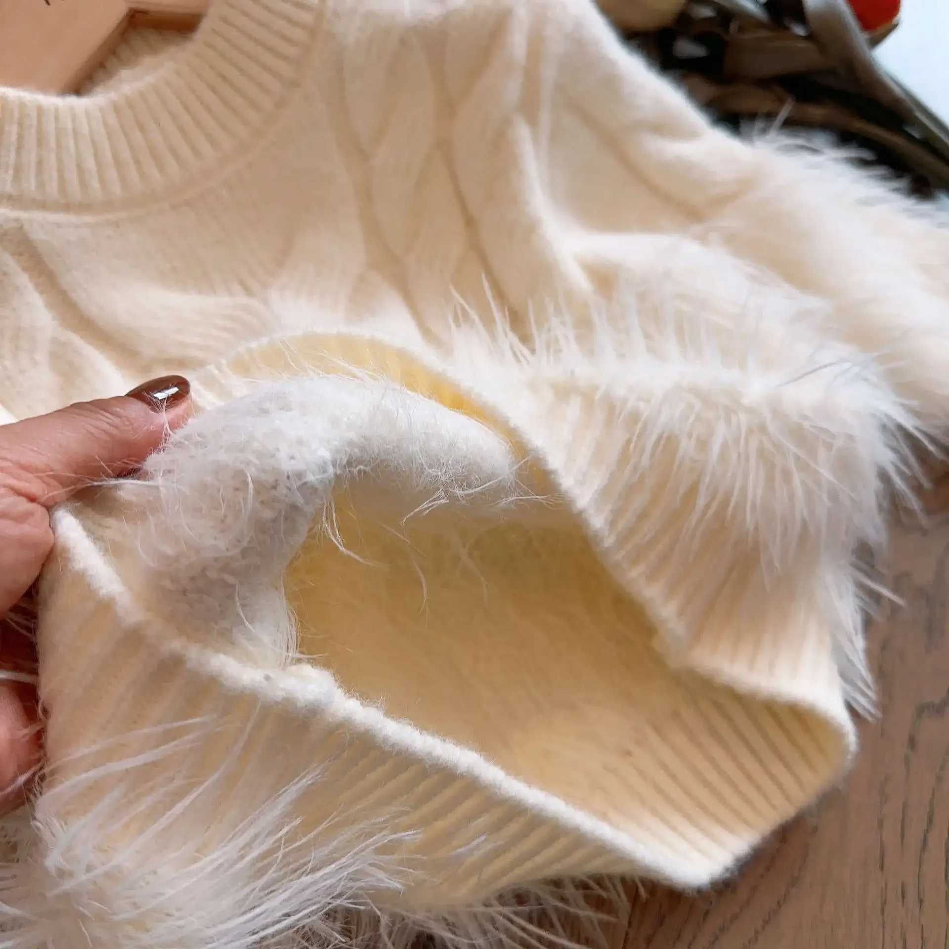 Girl Autumn Winter Sweater 2024 New Girl Baby Korean Fashion Coat Solid Color Design Version Loose Girl Top W241025