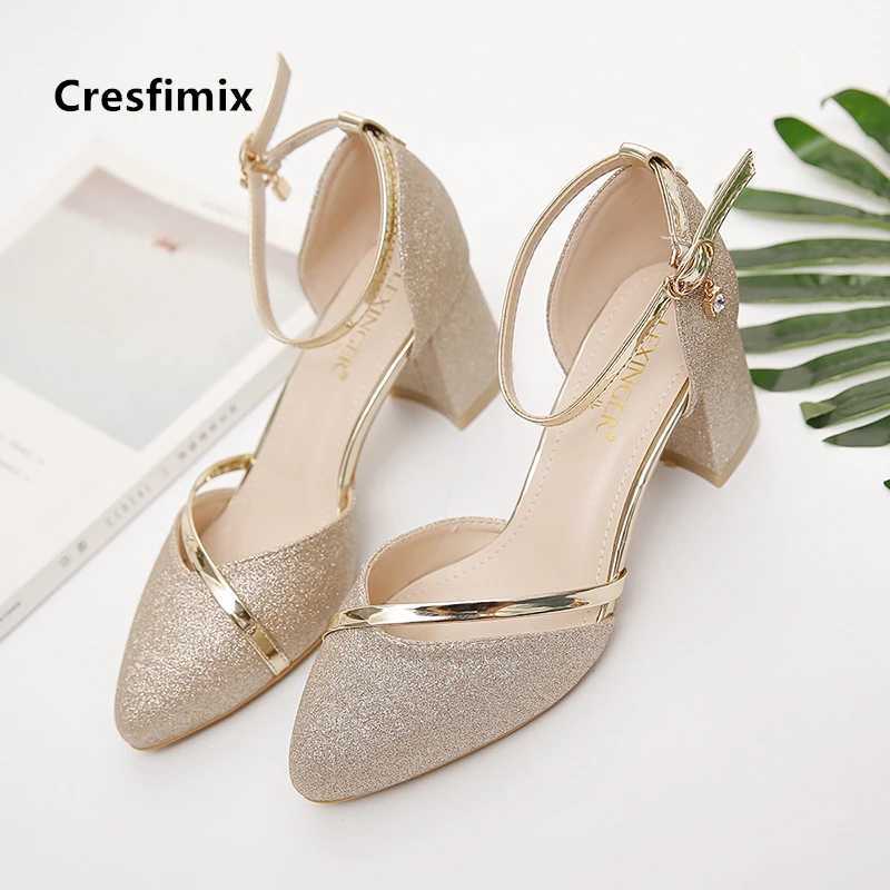 High Quality Zapatos Dama Womens Fi High Quality Sier Wedding High Heels Womens Gold Party Night Club Pump Spring G5574 T241024