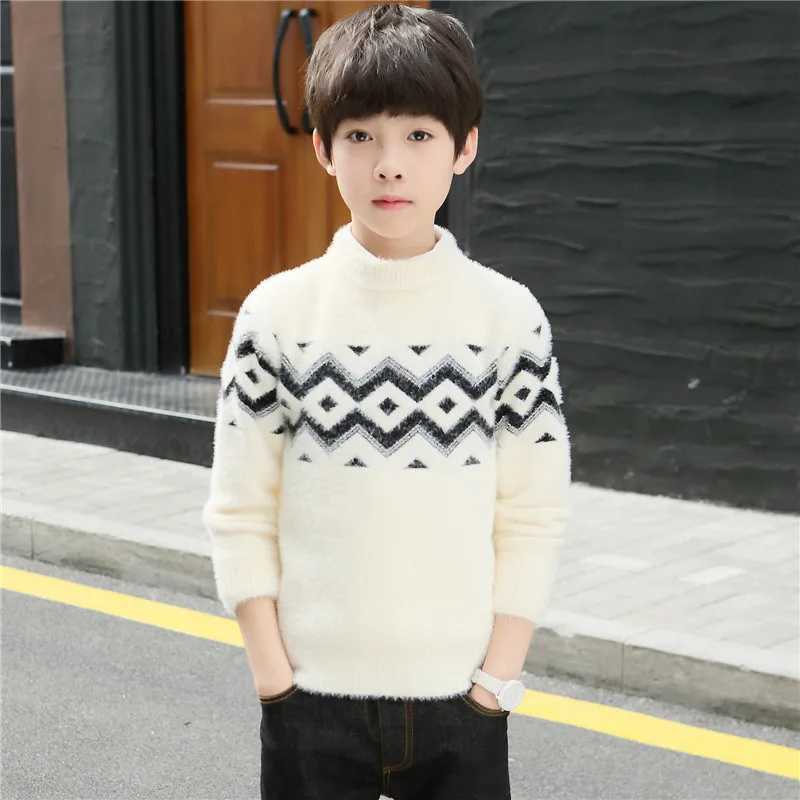 Childrens Sweater Winter Pullover Boys Knitted Warm Sweater Fashion Childrens Top 6 8 10 12 Year Old Teenagers 110-160 W241025