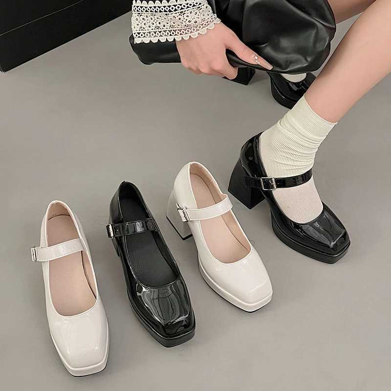 High Quality Womens High Heels Pump Mary Janes Shoes Platform Black Red Shoes Work Party Dance Wedding Shoes Spring T241024