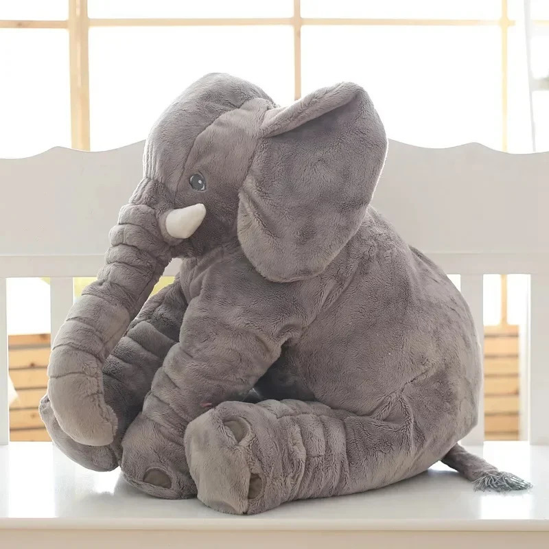 60cm cute pink gray elephant pillow soft and smooth plush toy cute baby sleeping pad stuffed animal doll gift 241014