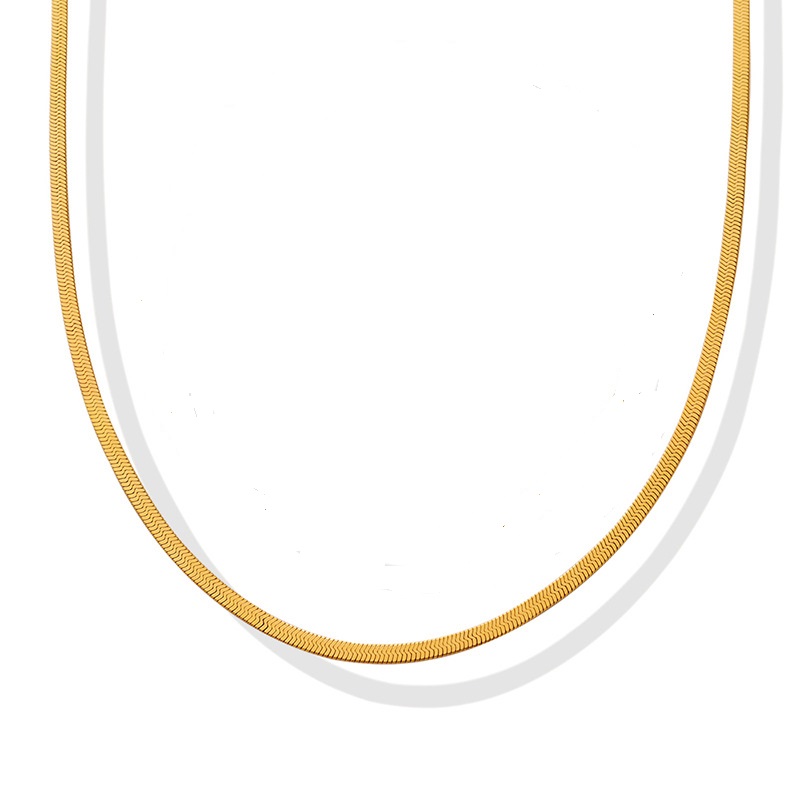Exquisite Real Gold Sier Plated Choker Necklace Stainless Steel Snake Chain Necklaces For Women Ladies Fine Wedding Jewelry Gift Accessory