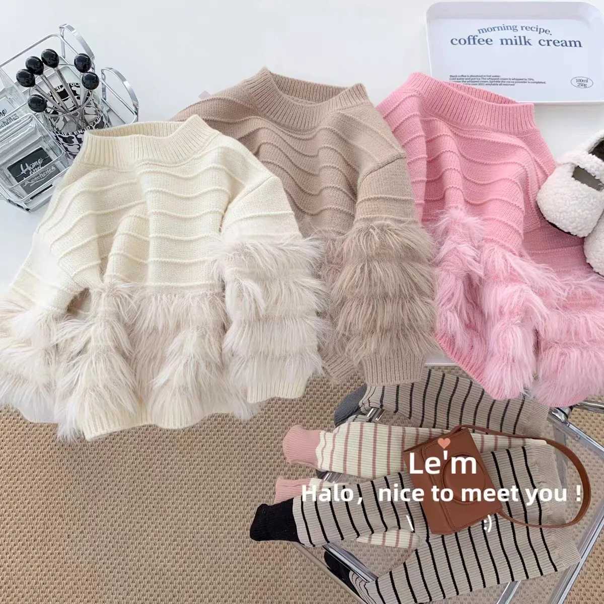 Fashion girls sweaters autumn new girls tops knitted childrens sweaters W241025