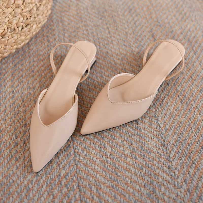 High Quality New Fi Summer Womens Pump Womens Button Beige Single Shoes Square High Heels Comfortable Dress Party Shoes T241024