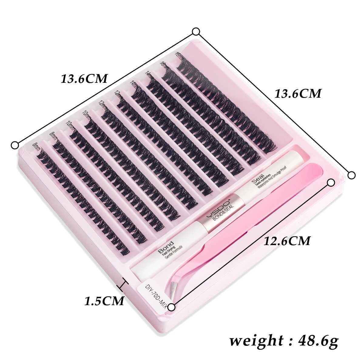 New 8-16mm Personal Eyelash 10 Rows Natural Graffiti Eyelash Extension 100/120/200 Cluster Eyelash False Eyelash Set MakeupW241024