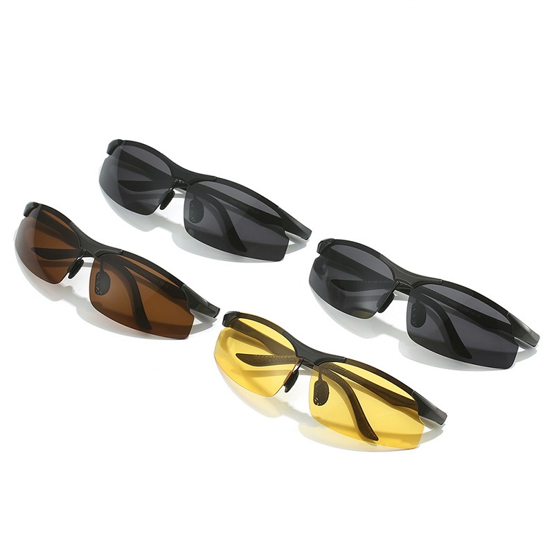 Border Cross Outdoor Sports Men's Polarized Half Frame Night Vision Goggles Trendy and Fashionable Sunglasses 8862