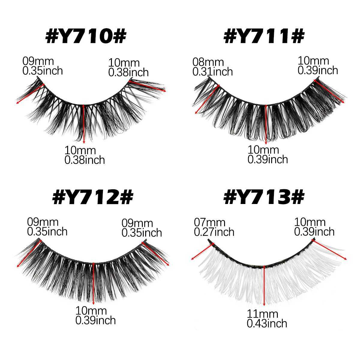 3/10 pairs of soft false eyelashes dramatic thick Russian eyelashes 3D mink eyelashes reusable fluffy Russian striped eyelash makeup toolW241024