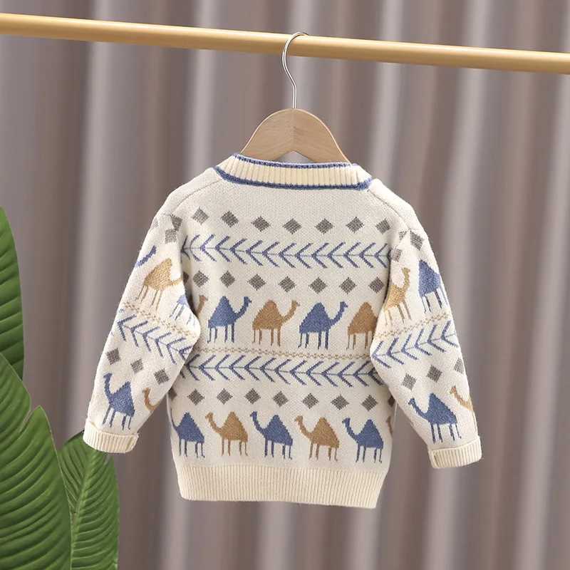 Autumn Winter Kids Sweater Coats 2024 new casual baby clothing warm boys and childrens outerwear knitted cardigan wool sweater W241025