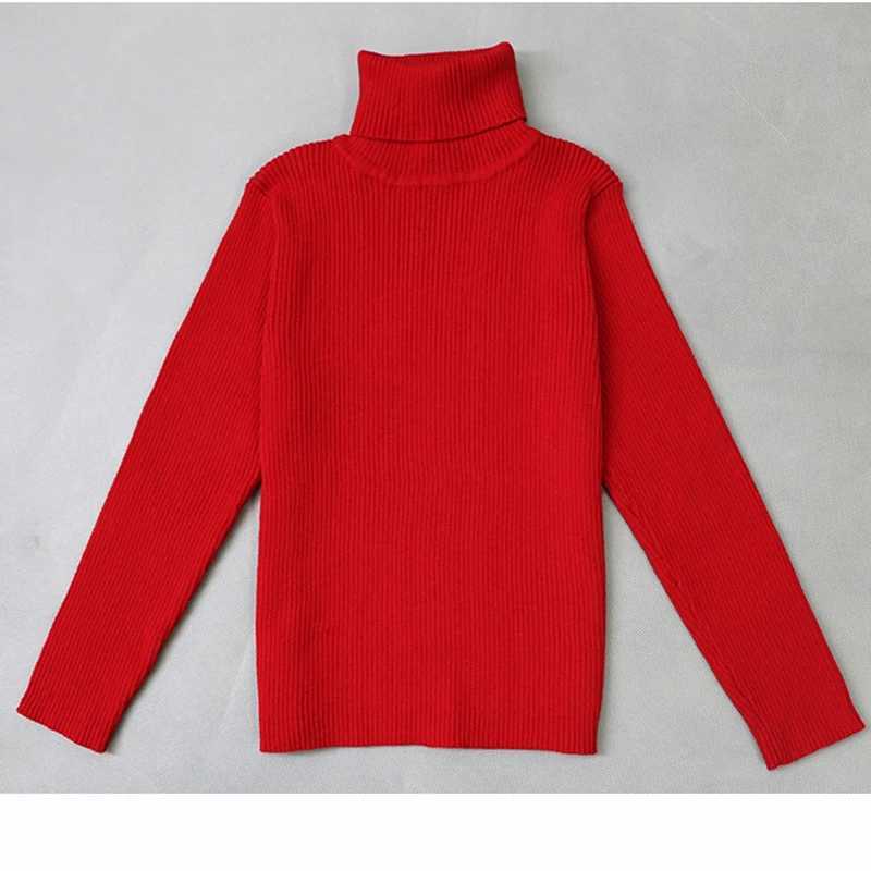 2022 Autumn Baby Boys and Girls Turtle Neck Sweater Childrens Winter Knitted Bottom Boys Sweater Vetement Baby W241025