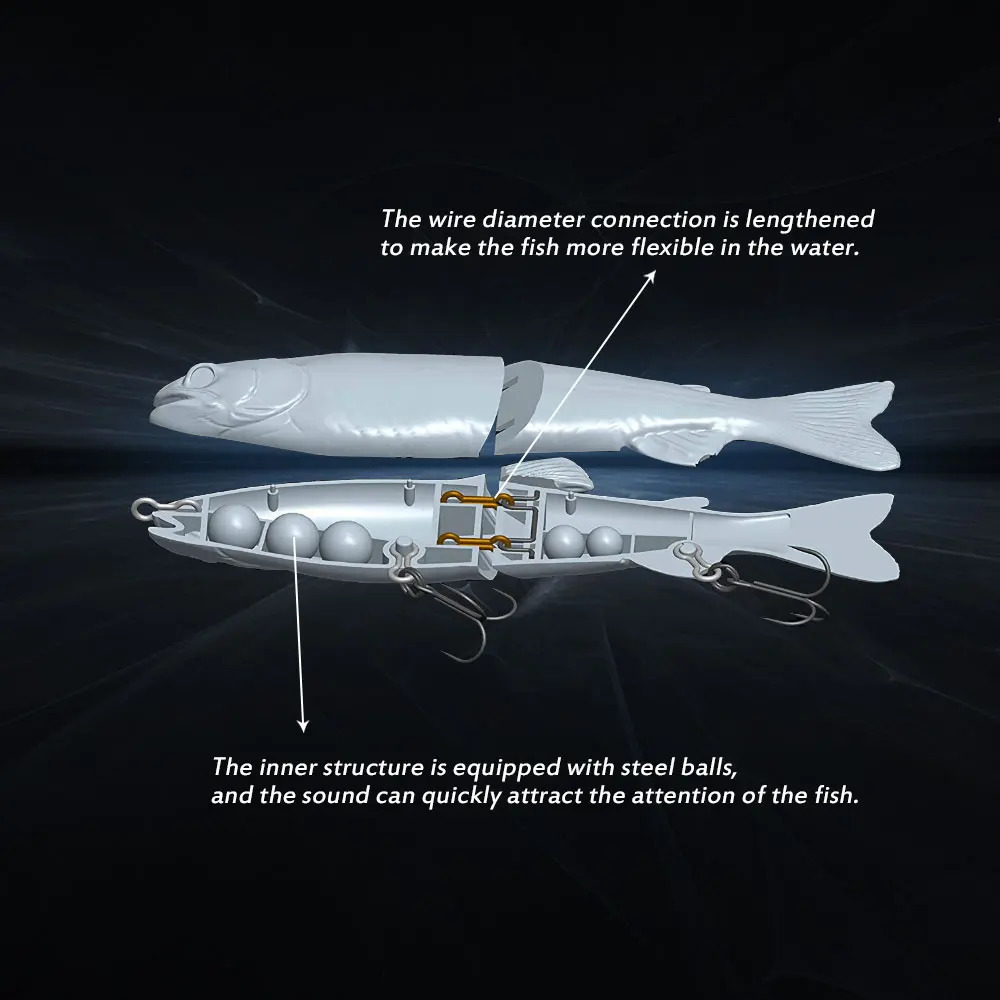 3Pieces 125mm 23g Single Section Rainbow Trout Glider Baits Hard Lure Bodies The Original S carved 241024