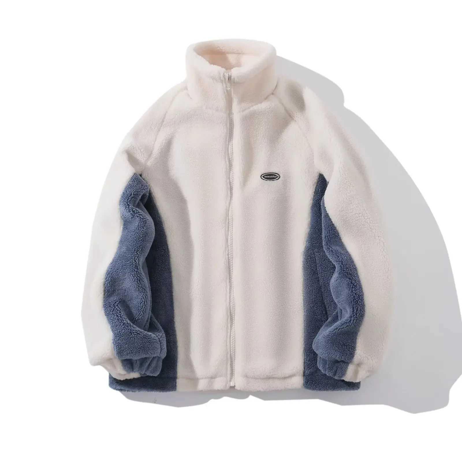 Mens womens winter casual cotton padded coat colored blocking W241024