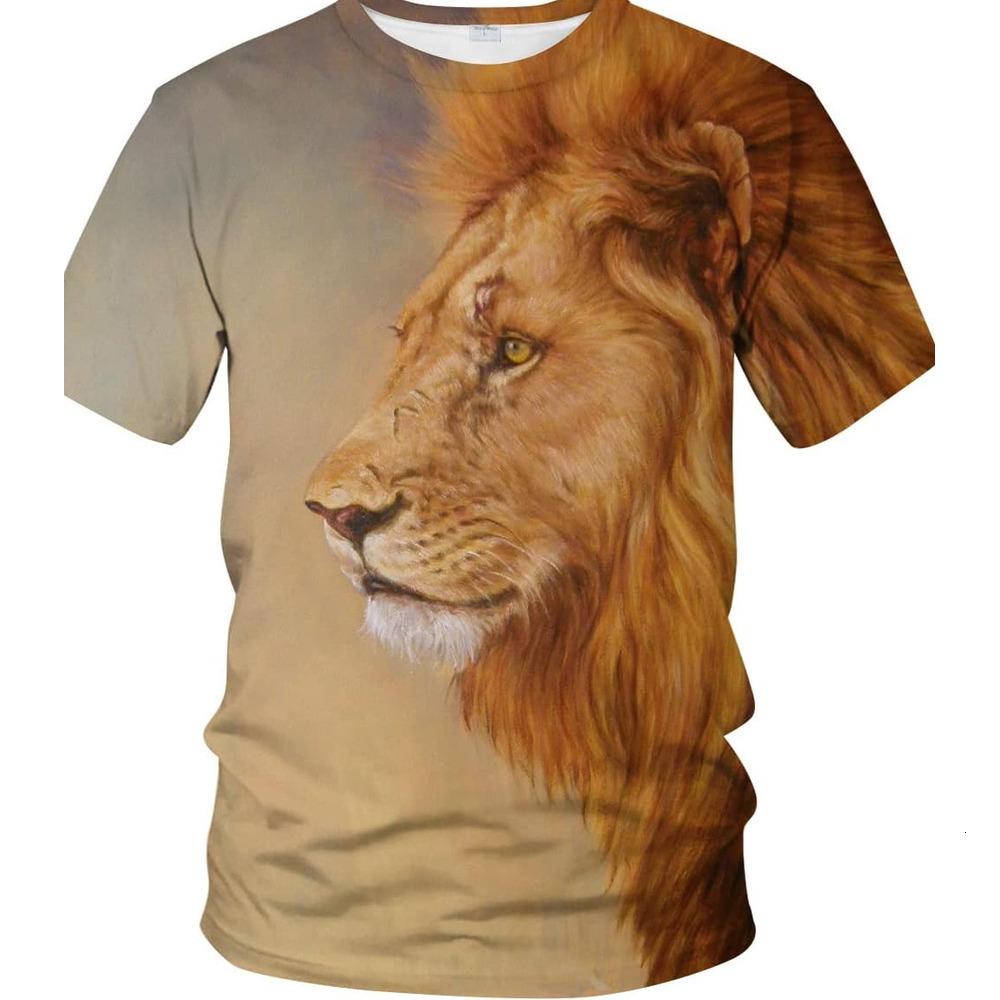 Mens T shirt Mens Animal Lion 3D Printed T-Shirt Casual Short Sleeve Shirt tee Casual tops summer clothes Hip hop trend