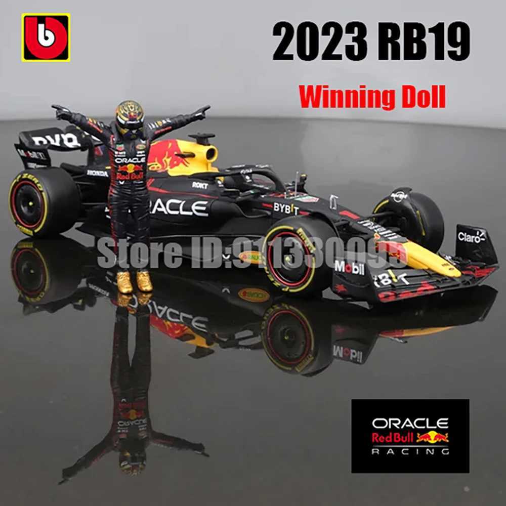 Bburago 1 24 2023 F1 Red Bull Racing RB19+Winning Doll 1# Verstappen 11# Perez Paint Formula One Alloy Super Toy Car Model X241024