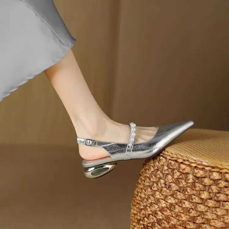 High Quality Temperature French Sandals Womens Summer New Thick Heel Square Head Rhine Summer Treasure Head Sier Mary Jane Shoes T241024