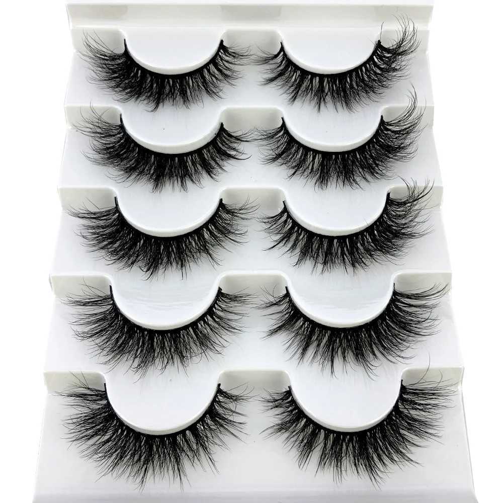 5 pairs of 3D mink eyelashes fake eyelashes fluffy and thick cross shaped Wispy natural mink eyelashes mink soft eyelash extension products makeup set