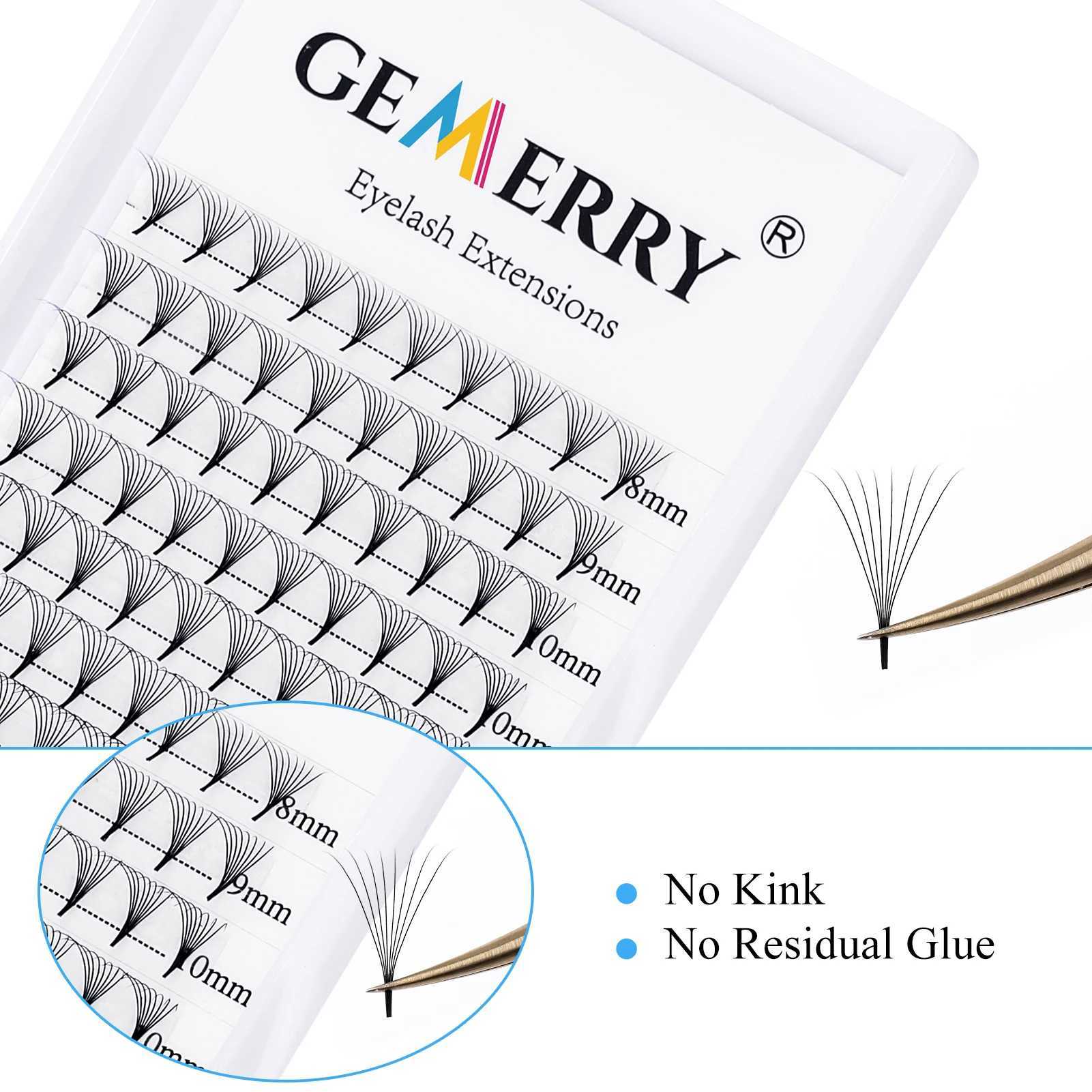 Gemerry Prefabricated Fan Eyelash Extension 6D 8D 9D 10D 16D 20D Short Handle False Eyelash Soft Russian Curl Artificial Mink EyelashW241024