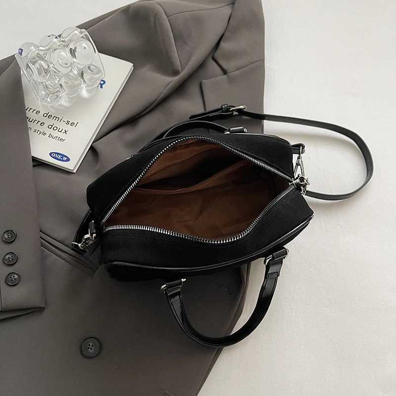 Women Suede Top Handle Bag Adjustable Strap Shoulder w Interior Pocket Crossbody Purse Clutch for Work Travel 241025