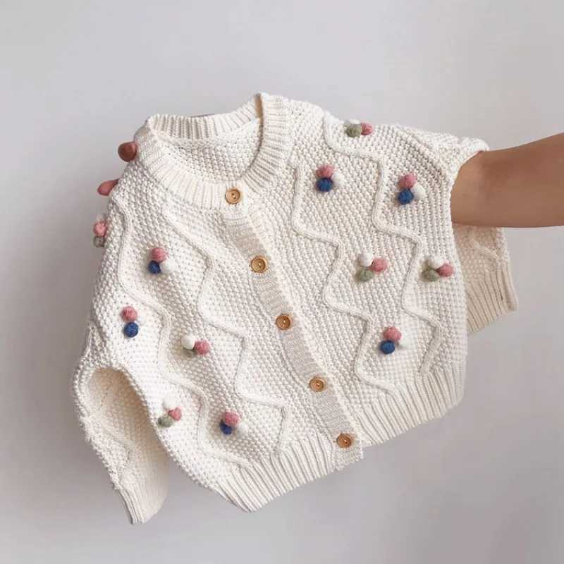 Childrens sweater cardigan wool sweater cute color Spring and Autumn girls knitted sweater outer casual candy color 1-12 years old W241025