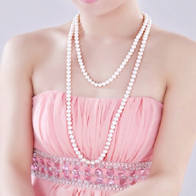 Autumn Winter Collar Hombre Pearl Long Necklace Wear All Match Sweater Collares Para Mujer Jewelry 241010