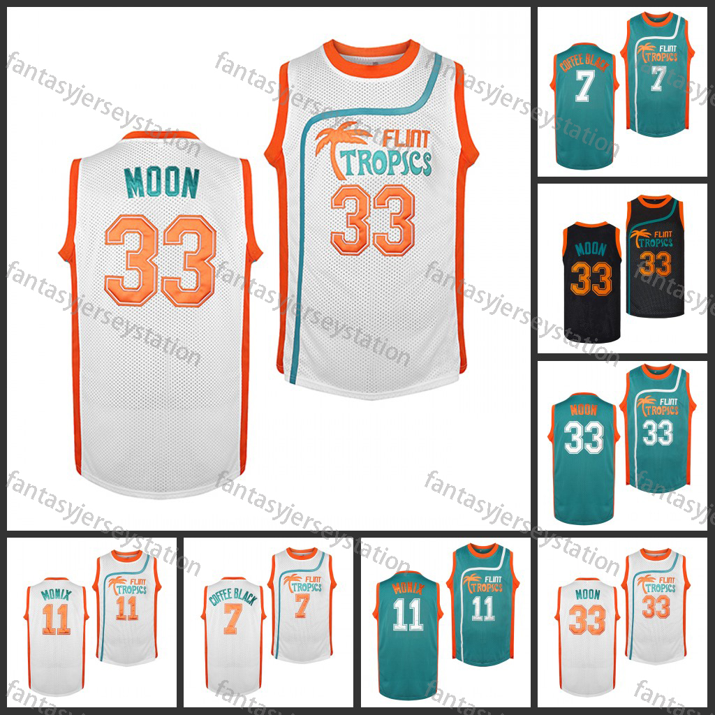 FLINT TROPICS #33 Embroidery Design Men's Basketball Jersey, Retro Breathable Round-neck Sleeveless Sports Training Uniform, Summer Party And Str