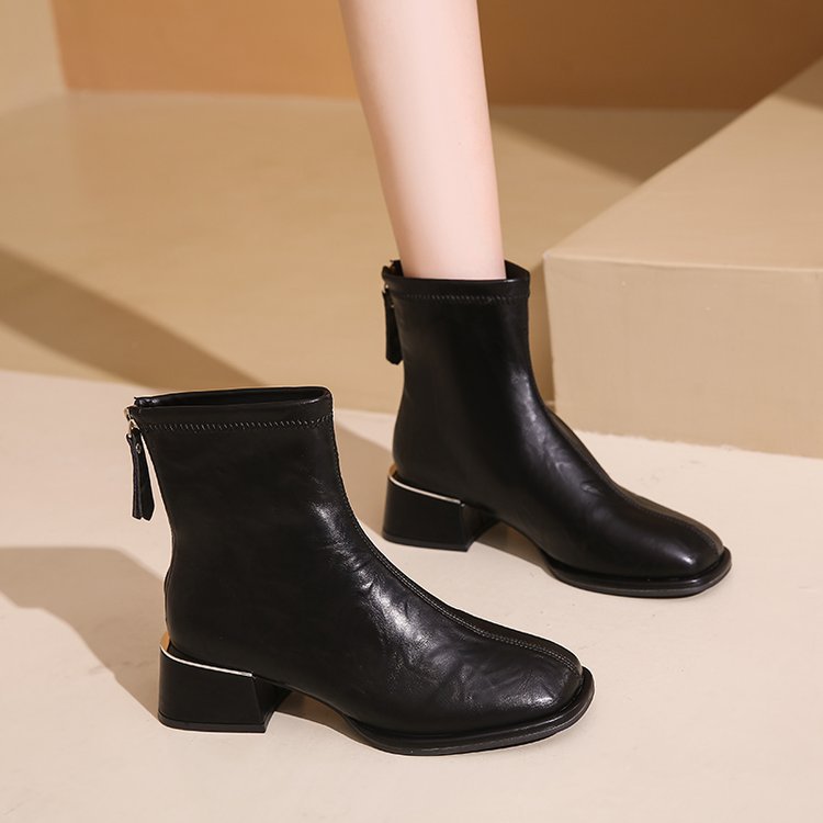 2024 Fashion Casual Leather Ankle Men Women High Heels Boots 2d0d