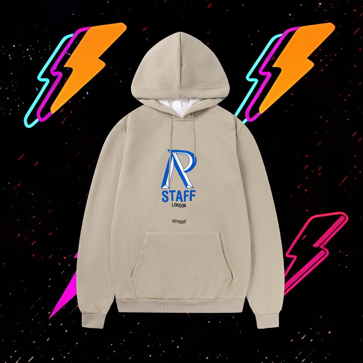 Designer Mens Hoodie Hooded Collar Long Sleeve Loose Men Hoodie Black Khaki Blue Tops Pullover Hoodie Spring Autumn Thick Fleece