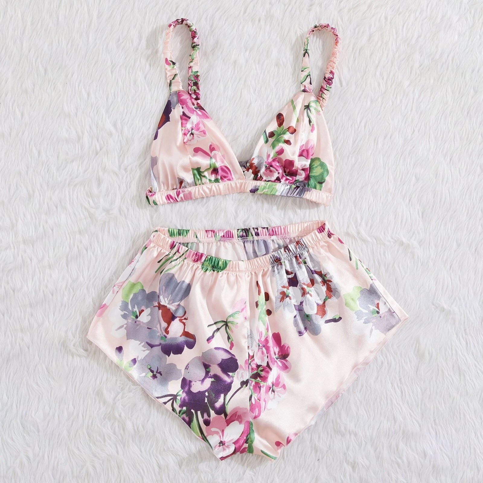 2025 New Designer Set Satin Silk Gliya fashion Pajama Printed Underwear Women s Set Sexy Gliya Women s Set Lenceria