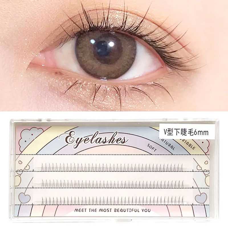 Personal eyelash 120 clusters V-shaped lower eyelashes 5/6/7mm natural lower eyelashes easy to transplant makeup extension toolW241024