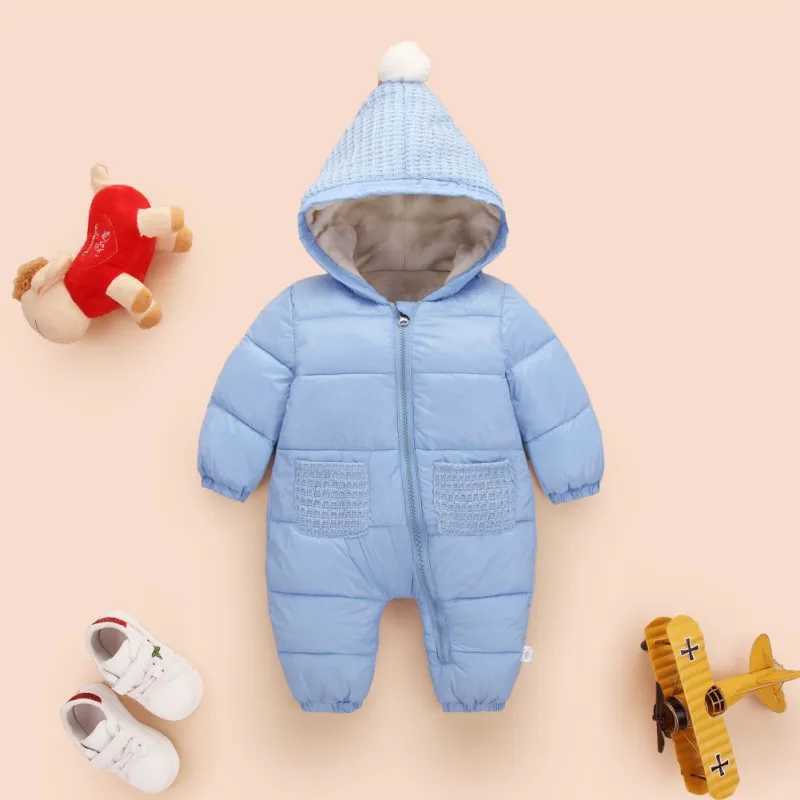 0-18m Invierno Baby Baby Baby Boys Biños Juegos más Velvet Capada con capucha con zonas para niños pequeños Romper Clothingxj241025