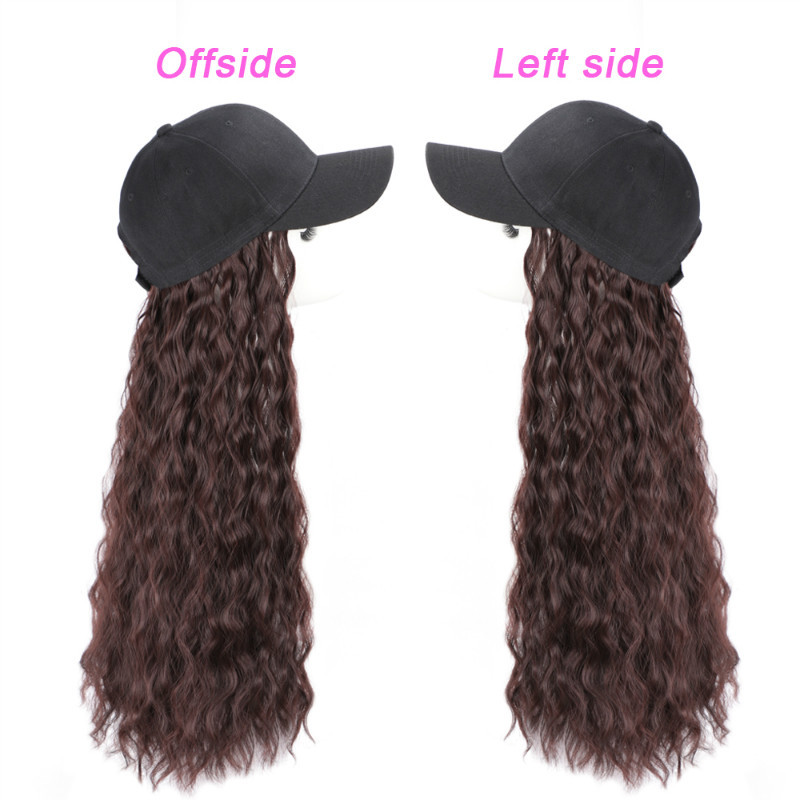 Wigs for women hats one-piece long curly hair caps for all seasons universal synthetic hair