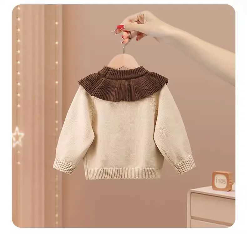 Girls autumn and winter baby girl knitted top 2024 new project fashionable thick coat suitable for little girls winter clothing W241025