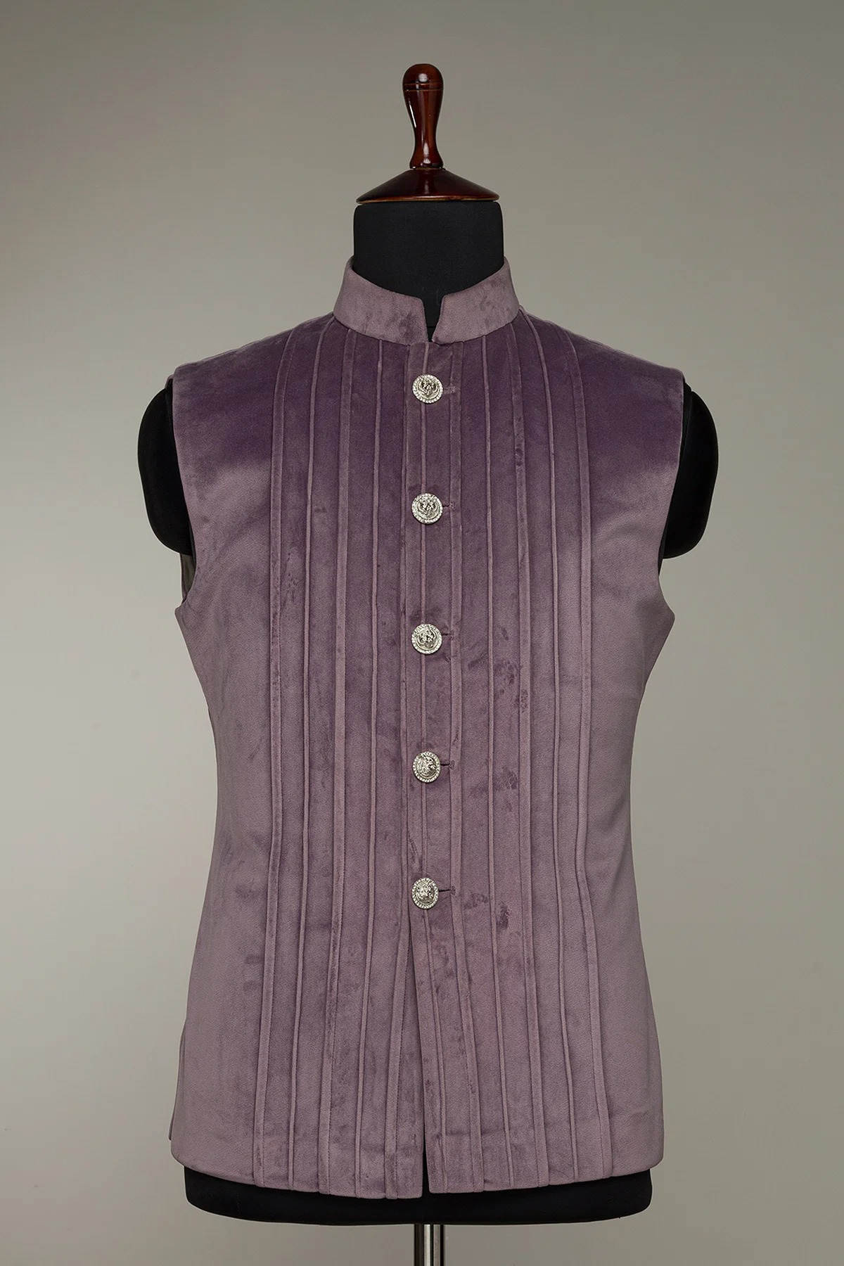 Elegant Men's Overcoat Stand Lapel Tailored Appliques Jacket 2 Piece Set Velvet Blazer Autumn Winter Plus Size Windbreaker Custom Made Coat+Vest