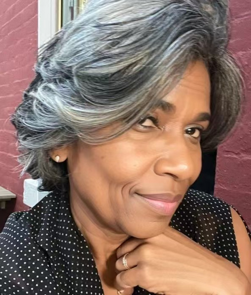 Trendy limited design 100%human hair color salt&pepper side part glueless 5x5 real invisible lace closure wig bob style 13day