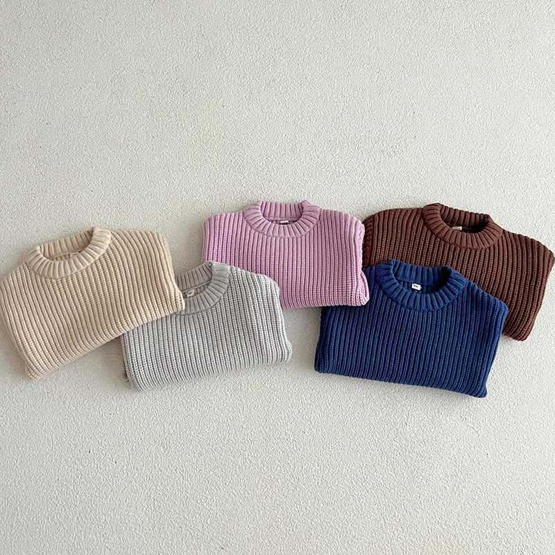 Baby Boys and Girls Knitted Sweater Autumn Baby Children Knitted Cotton Soft Winter Long Sleeve Baby Zipper Top 0-6Y W241025