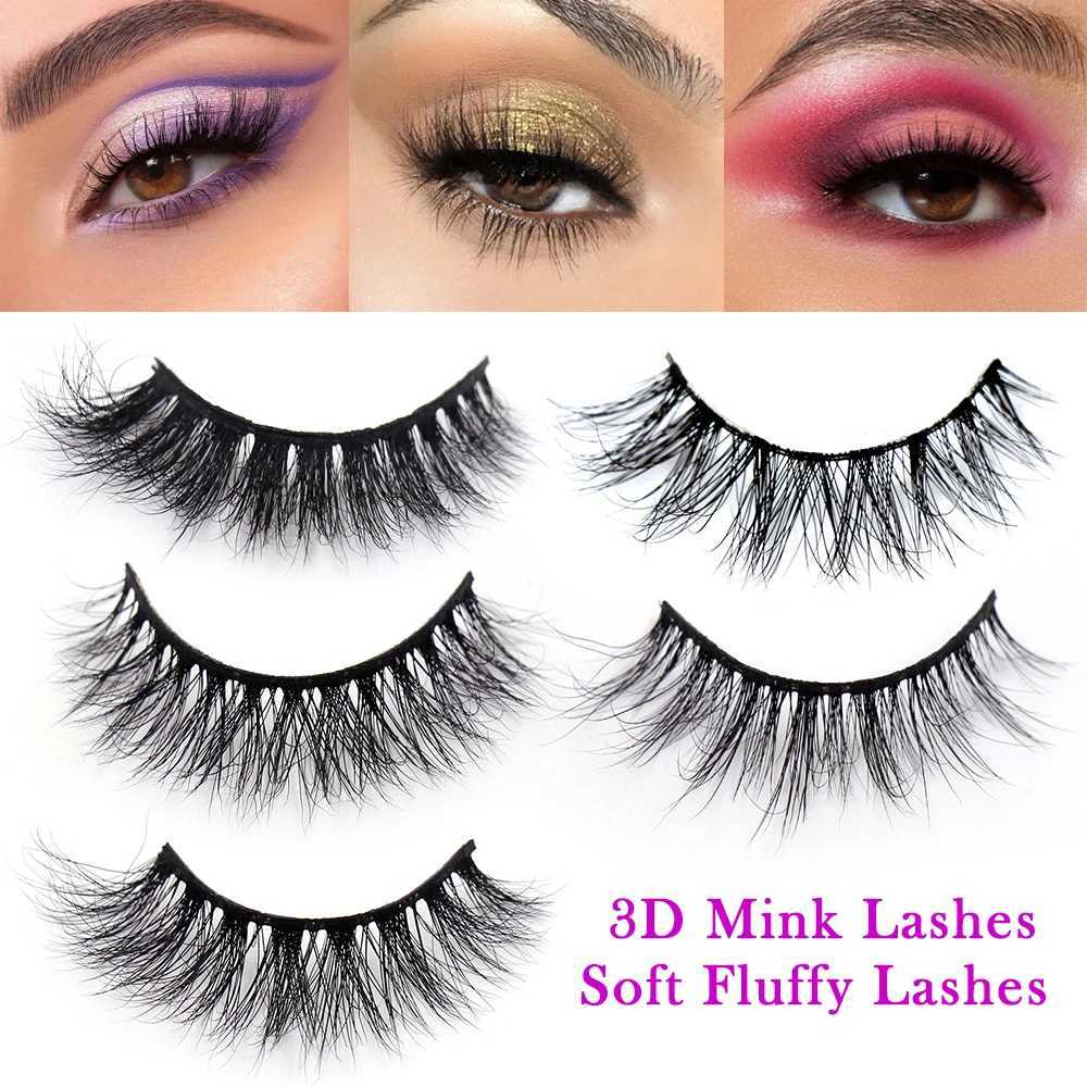 LEHUAMAO 3D mink eyelashes fluffy cross thick natural false eyelashes dramatic makeup eyelashes handmade false eyelashesW241024