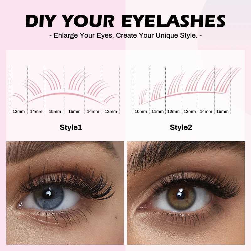 20D 30D polyester eyelash DIY color personal eyelash prefabricated volume fan artificial roll makeup toolW241024