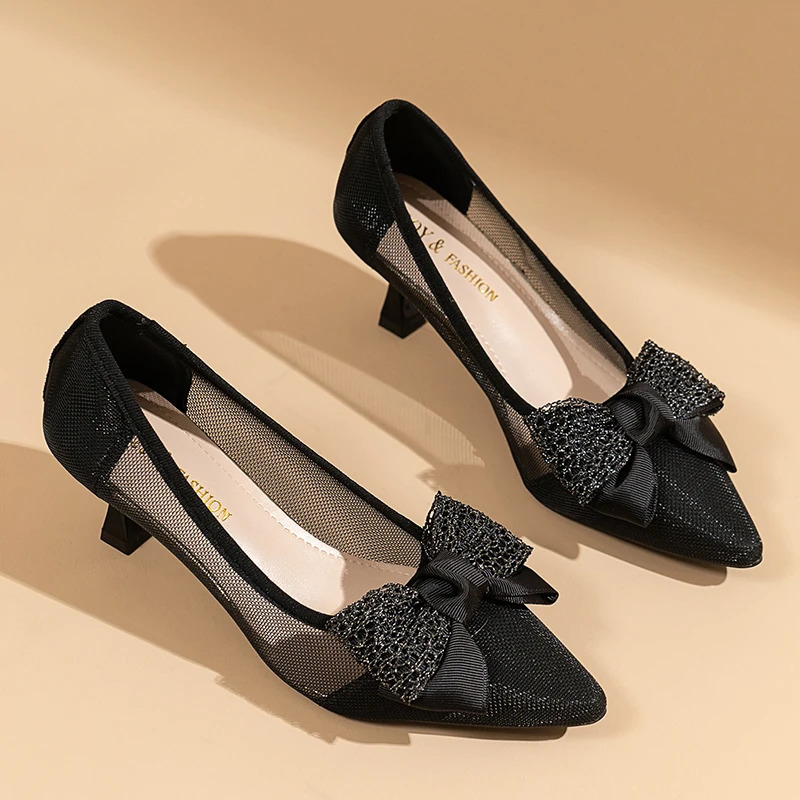 2024 summer mesh breathable fashionable casual shoes keep feet cool and comfortable Zapatos Mujer high heels 241024