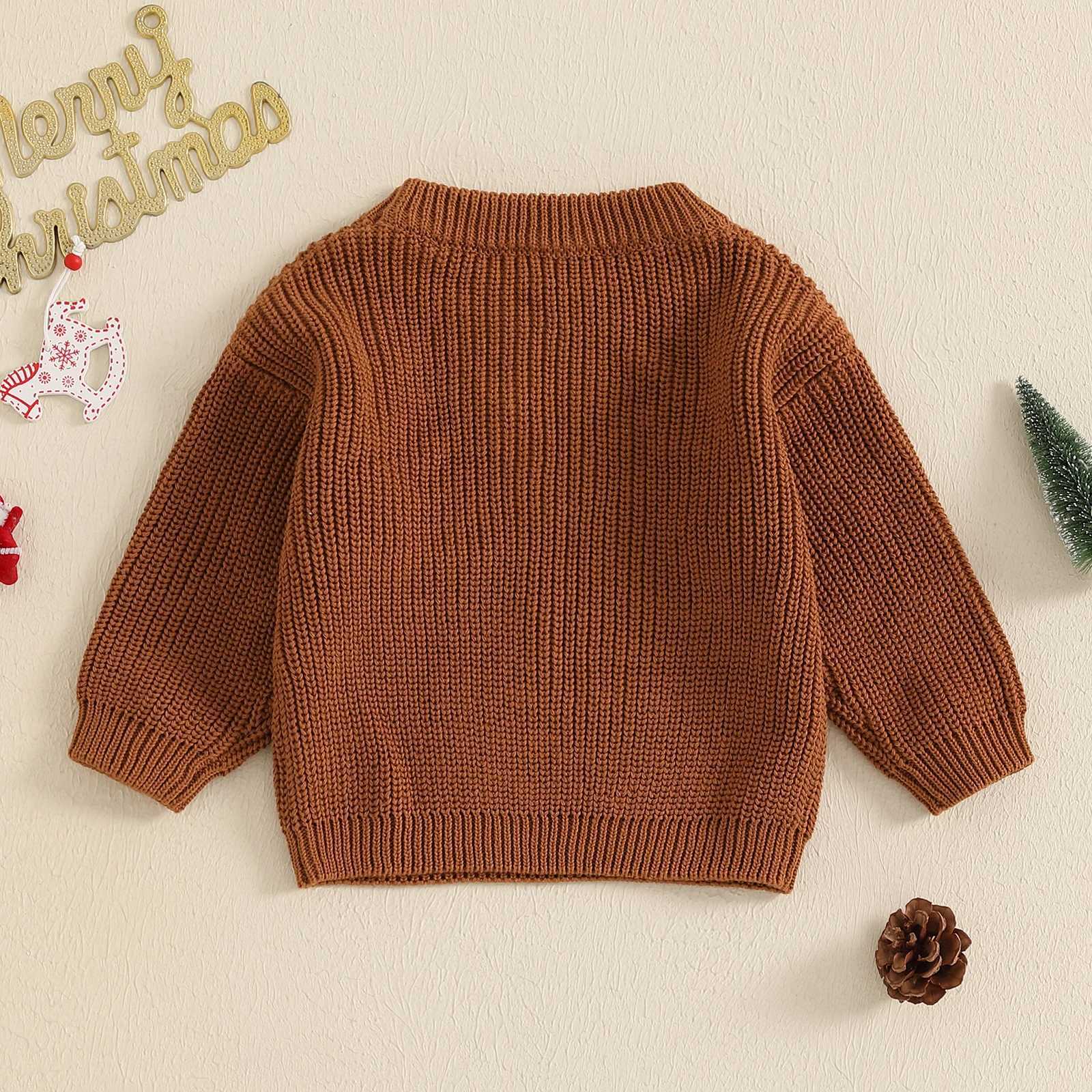 Christmas Baby Girl Boy Sweater Long Sleeve Lanhua Gingerbread Mens Embroidery Jumper Childrens Cotton Knitting W241025