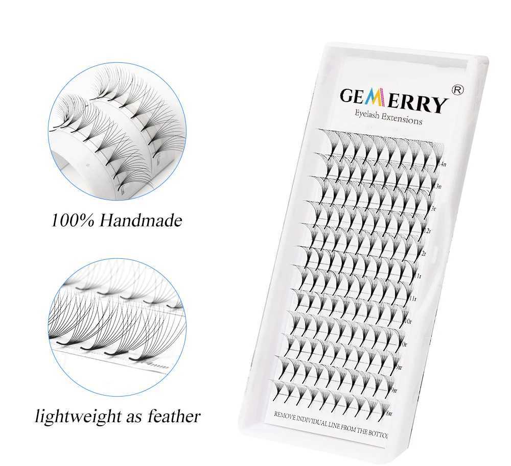 Gemerry Prefabricated Fan Eyelash Extension 6D 8D 9D 10D 16D 20D Short Handle False Eyelash Soft Russian Curl Artificial Mink EyelashW241024