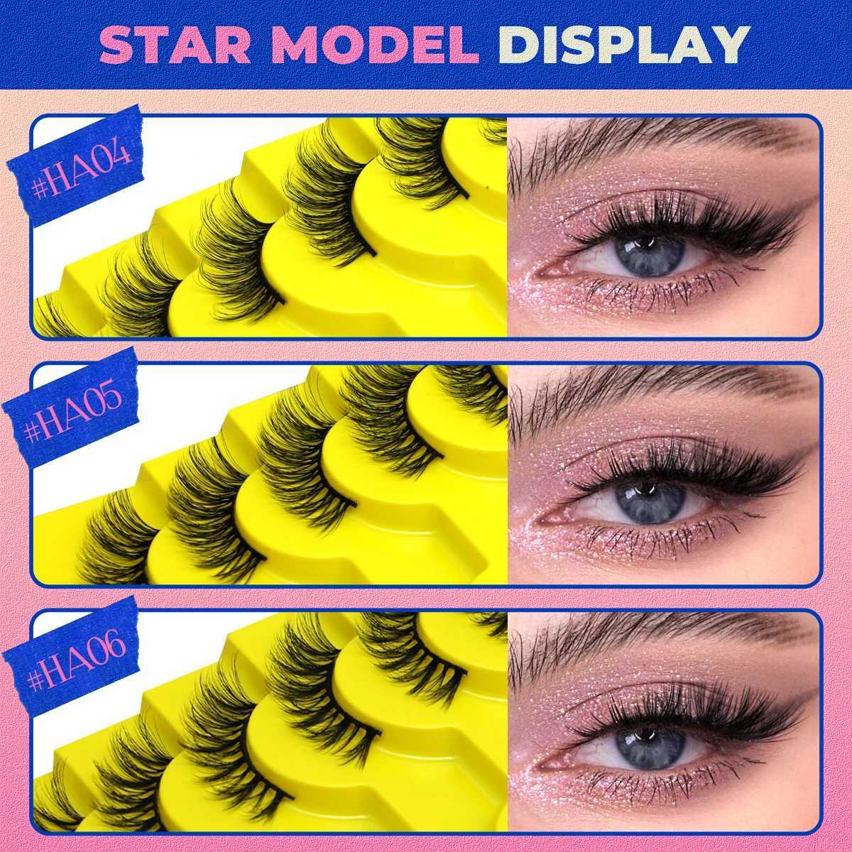 Groinneya Half Eyelash 5/7/10 Double Half Eyelash Soft Natural Cat Eyelash Makeup Tool False Eyelash Extension Fluffy Artificial RollW241024