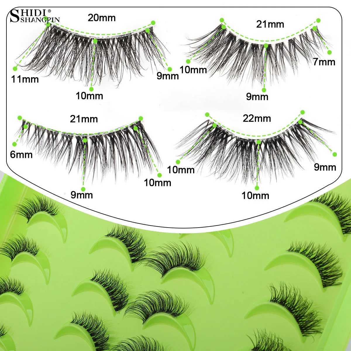 3/10/20 Double Half Eyelash Soft 3D Artificial Mink Eyelash Makeup Cat Eyelash False Cilios Fluffy Eyelash Extension MakeupW241024